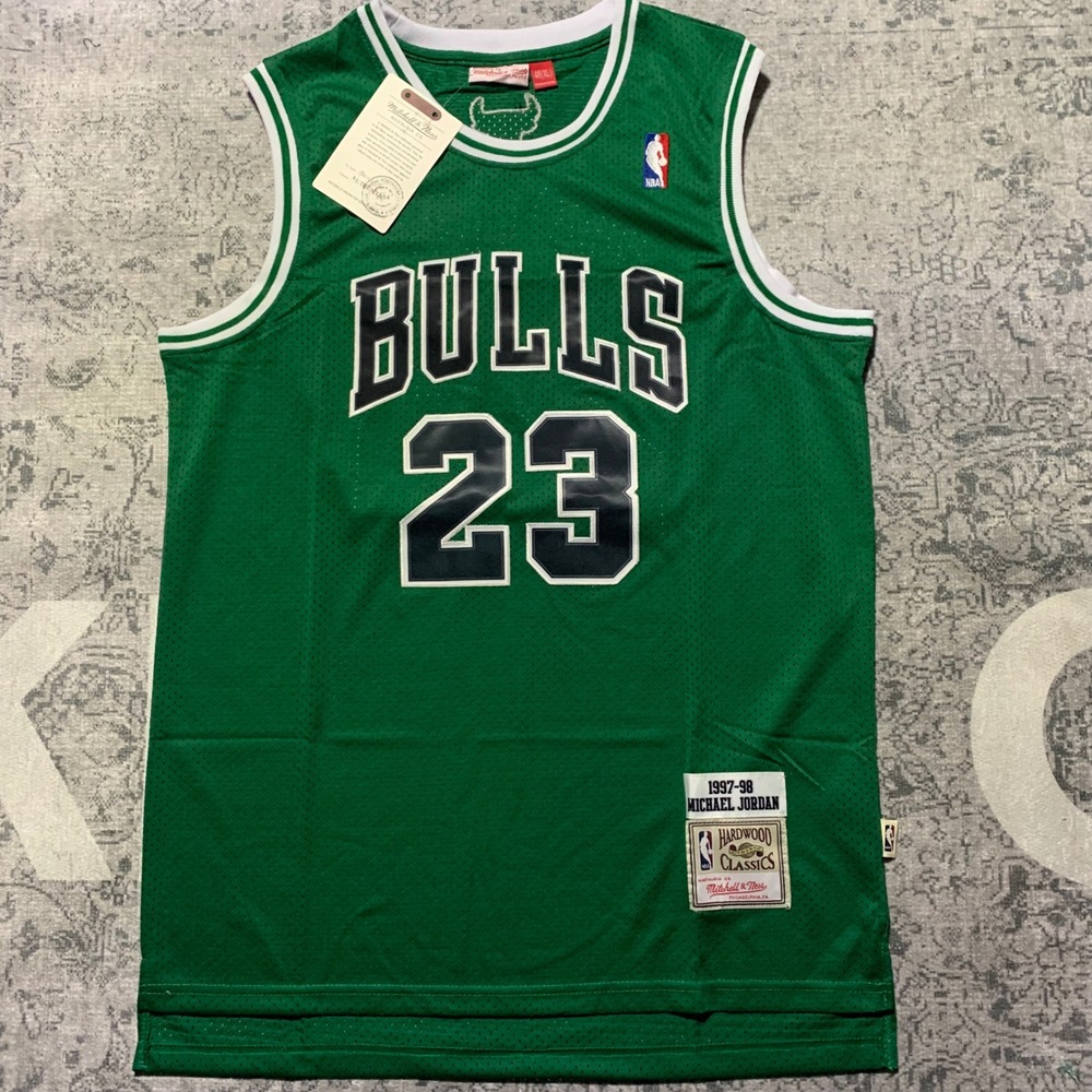 Mitchell & Ness Bulls Jersey Mens 48 XL Green NEW Michael Jordan 23 1997-98 NBA